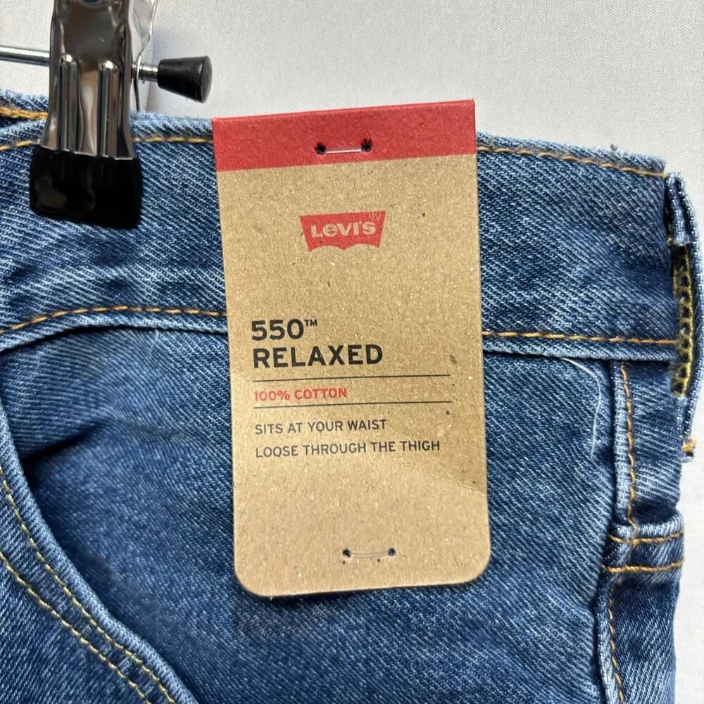NWT Levi's 550 Relaxed Jeans Men Size 46x32 Blue Denim C106 -6